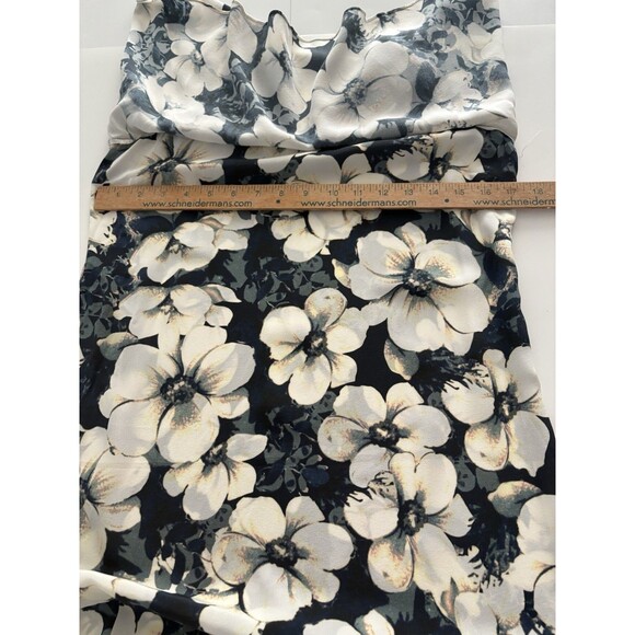 INTERMIX Silk Maxi Dress Size S Green Floral Hi-Low Spaghetti Strap Lightweight - Picture 12 of 16